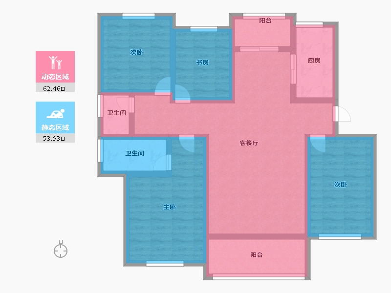 山东省-泰安市-河畔豪庭-101.99-户型库-动静分区