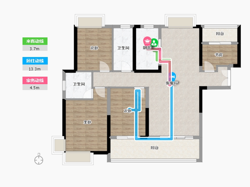 湖南省-岳阳市-白云湖公馆-110.40-户型库-动静线