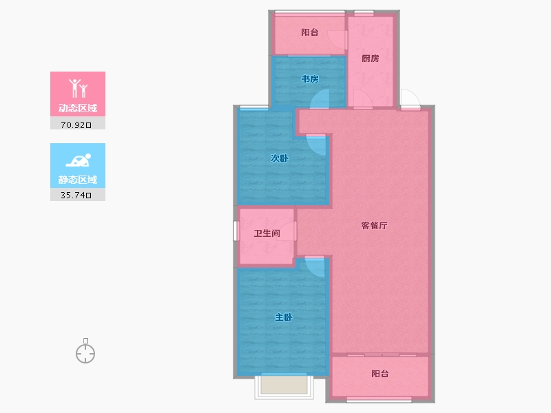 山东省-青岛市-融创维多利亚湾-96.16-户型库-动静分区