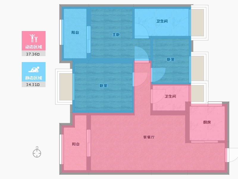 福建省-福州市-福州国贸学原-69.29-户型库-动静分区