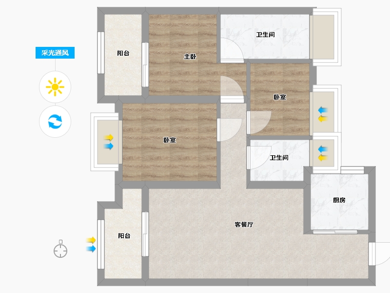 福建省-福州市-福州国贸学原-69.29-户型库-采光通风