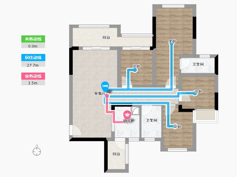 重庆-重庆市-东海香悦里-84.26-户型库-动静线