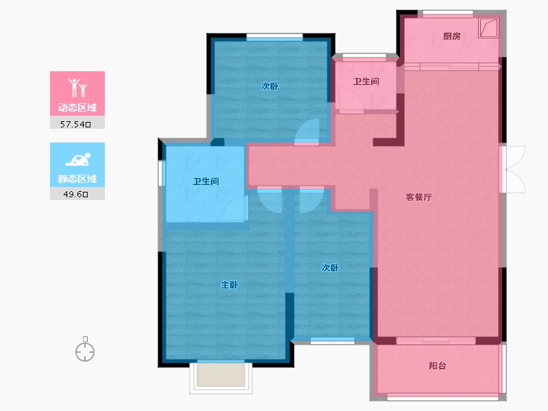 河南省-洛阳市-九龙翰林苑-95.00-户型库-动静分区