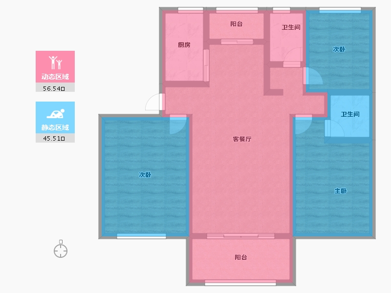 山东省-泰安市-河畔豪庭-89.99-户型库-动静分区