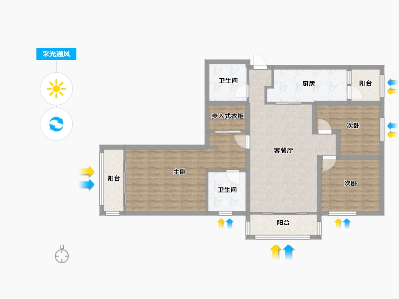 甘肃省-兰州市-重邦康城小区-106.59-户型库-采光通风