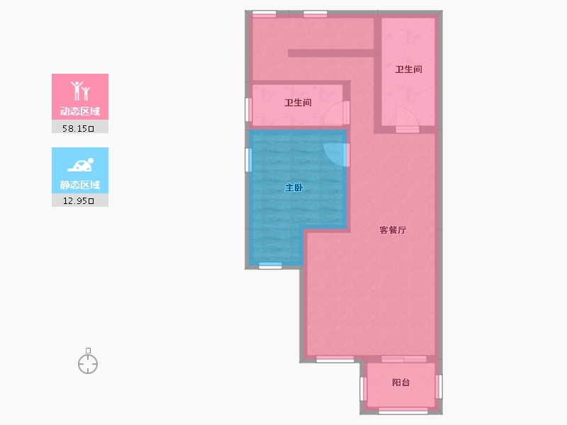 河北省-廊坊市-路劲阳光城-61.96-户型库-动静分区