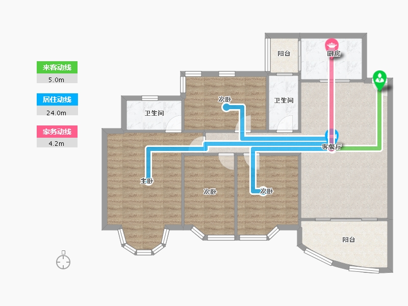 广东省-广州市-祈福新村山泉居-104.23-户型库-动静线