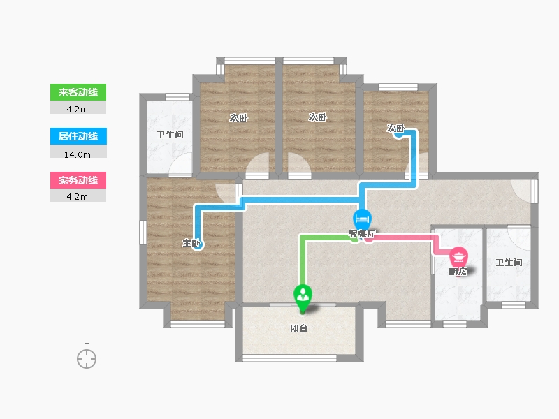 广东省-东莞市-南部湾万科城-89.35-户型库-动静线