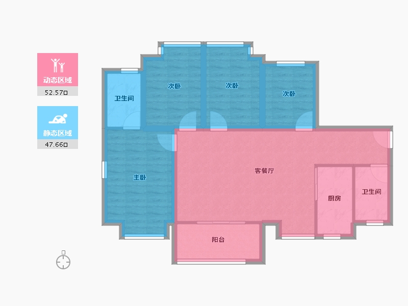 广东省-东莞市-南部湾万科城-89.35-户型库-动静分区