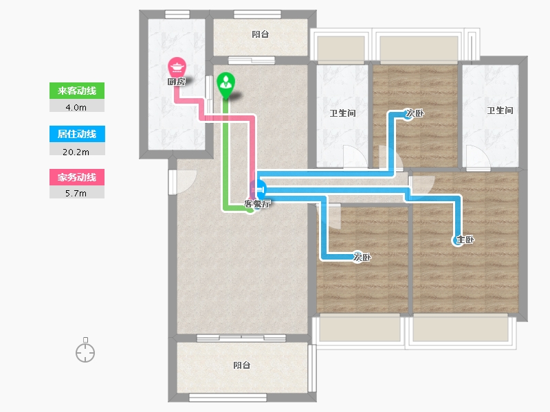 广东省-中山市-广银海棠湾-89.60-户型库-动静线