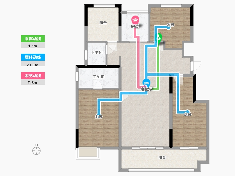 安徽省-滁州市-凯迪铂悦府-106.40-户型库-动静线