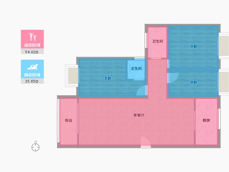 广东省-广州市-保利紫薇花园（北区)-79.79-户型库-动静分区