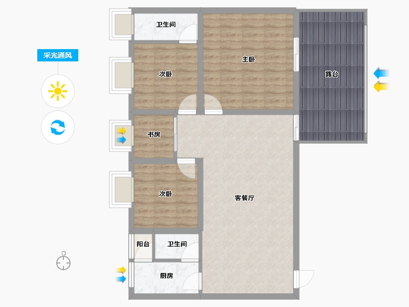 广东省-广州市-嘉仕花园-97.23-户型库-采光通风