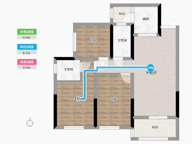 四川省-攀枝花市-华芝浅水湾-77.88-户型库-动静线