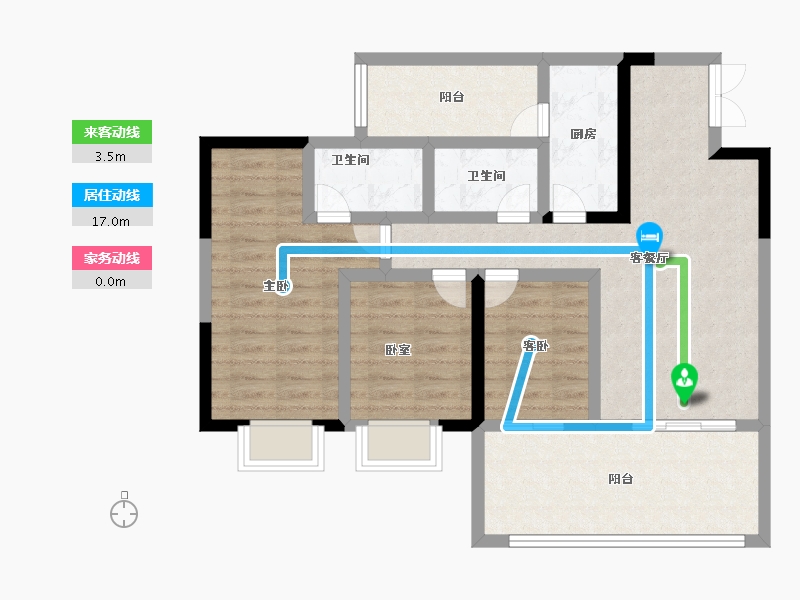 贵州省-贵阳市-中环国际-85.99-户型库-动静线