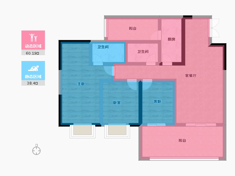 贵州省-贵阳市-中环国际-85.99-户型库-动静分区