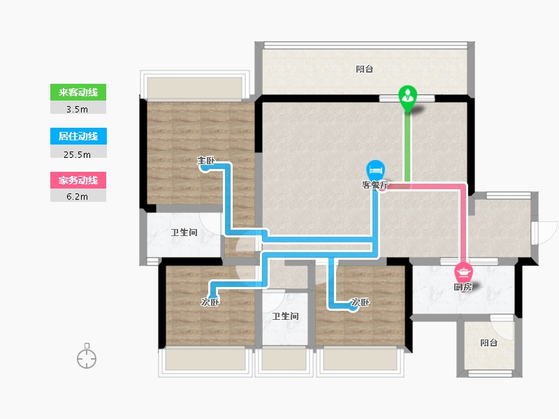 四川省-成都市-鼎盛南苑-101.79-户型库-动静线