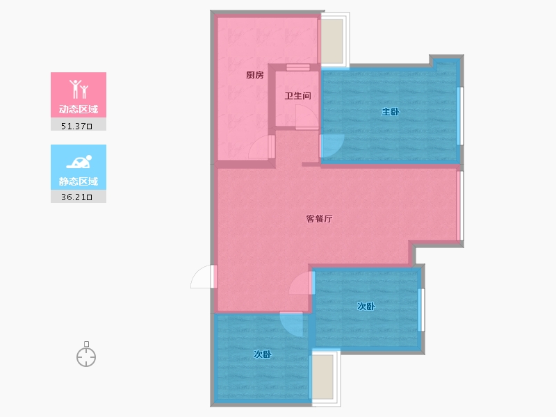 重庆-重庆市-中交中央公园锦颂-76.00-户型库-动静分区