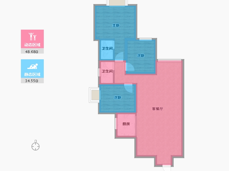 广东省-广州市-芳村花园-73.87-户型库-动静分区