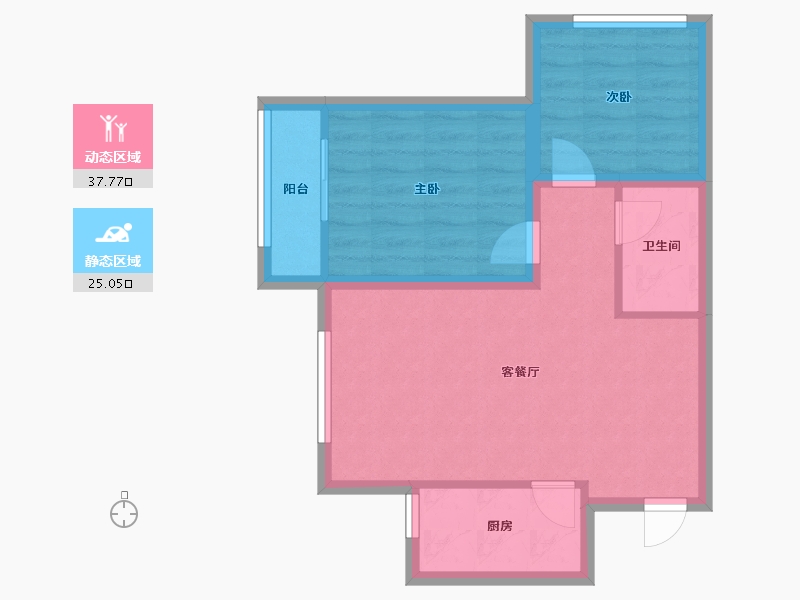 陕西省-西安市-庆华长安家园-55.97-户型库-动静分区