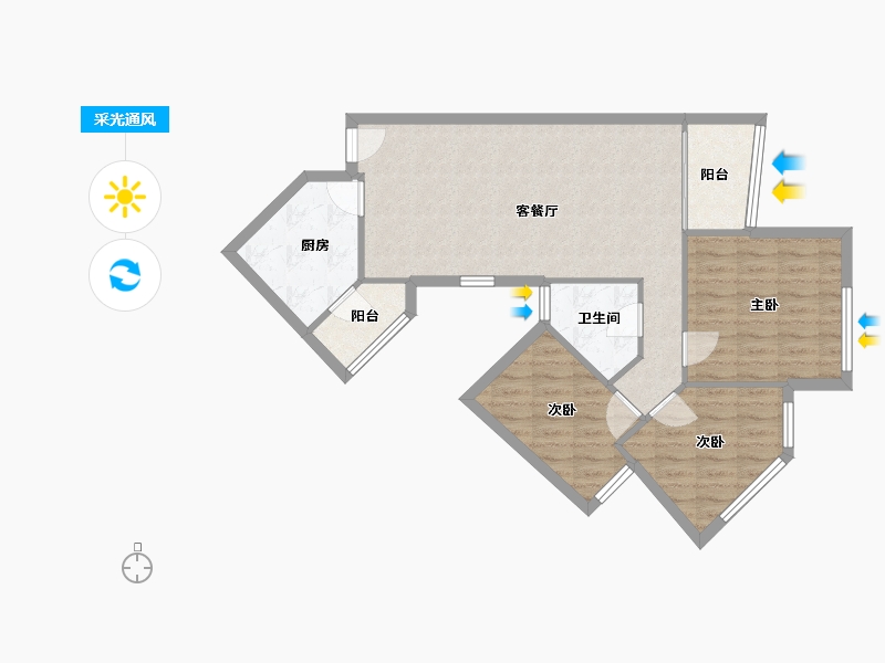 广东省-广州市-丽康居-77.99-户型库-采光通风