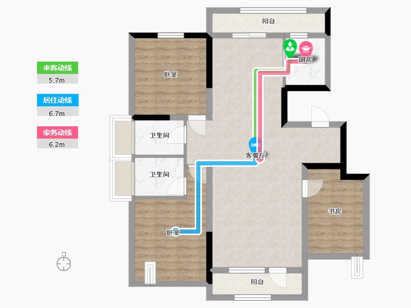 吉林省-吉林市-滨江华府-101.00-户型库-动静线