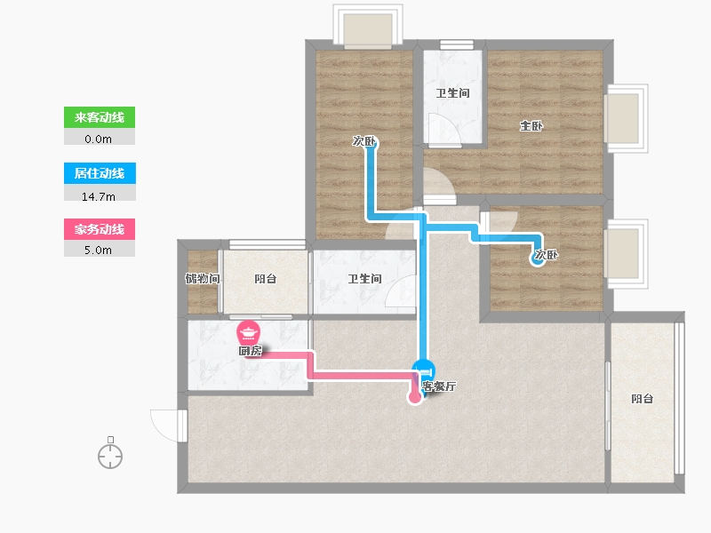 广东省-广州市-保利西海岸瀚海花园-90.63-户型库-动静线