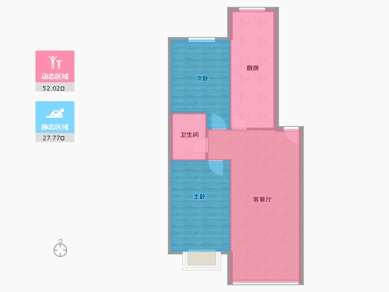 山东省-青岛市-和平花园南区-73.00-户型库-动静分区