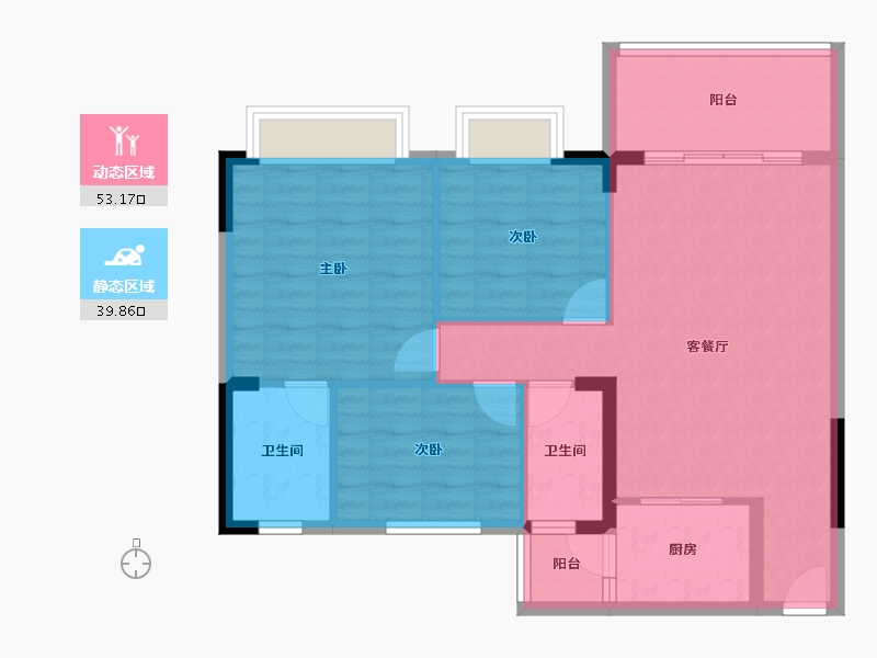 广东省-广州市-昊龙花园-83.89-户型库-动静分区