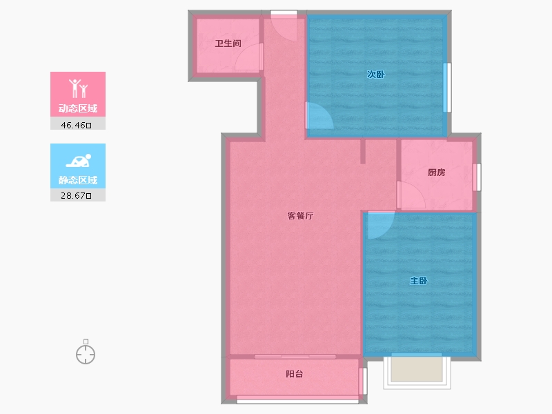 甘肃省-兰州市-红山万和城-68.39-户型库-动静分区