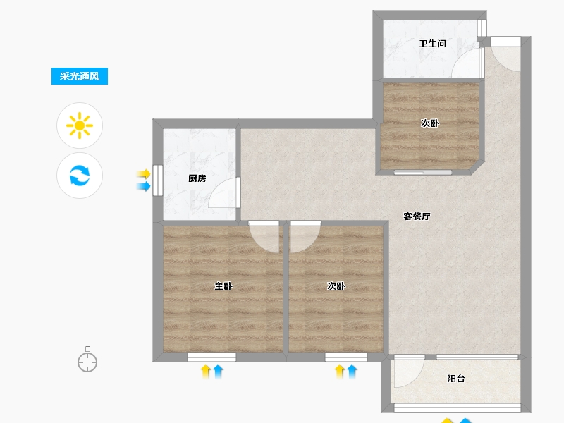 广东省-广州市-丽康居-63.01-户型库-采光通风