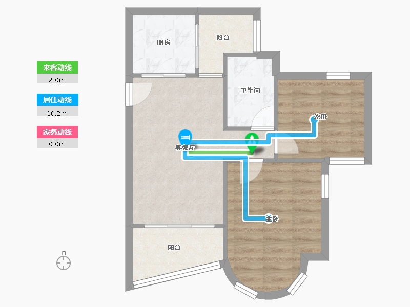 广东省-广州市-祈福新村山泉居-50.83-户型库-动静线