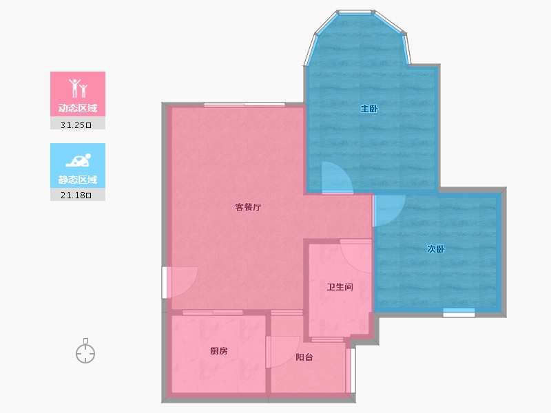 广东省-广州市-祈福新村山泉居-48.00-户型库-动静分区