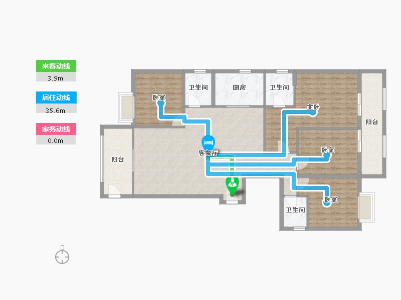 福建省-福州市-长福文化城麒麟湾-138.40-户型库-动静线