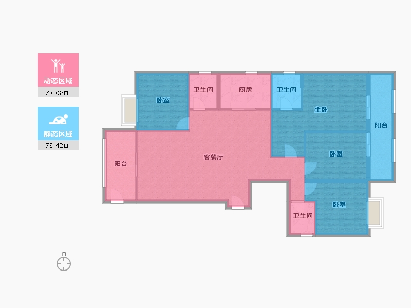 福建省-福州市-长福文化城麒麟湾-138.40-户型库-动静分区