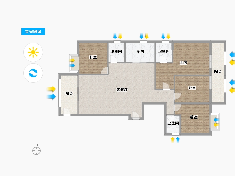 福建省-福州市-长福文化城麒麟湾-138.40-户型库-采光通风