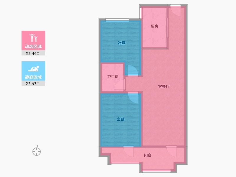 山东省-青岛市-融创维多利亚湾-67.84-户型库-动静分区