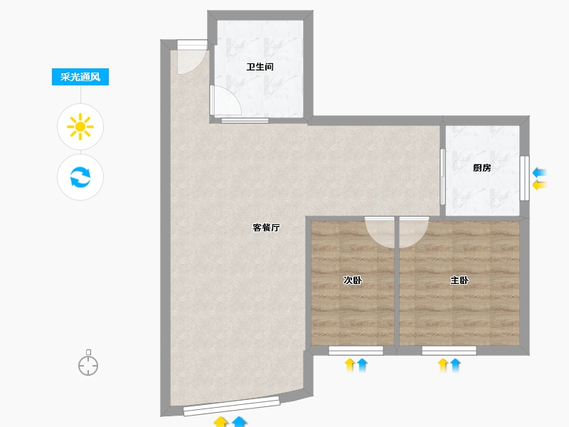 广东省-广州市-丽康居-63.22-户型库-采光通风