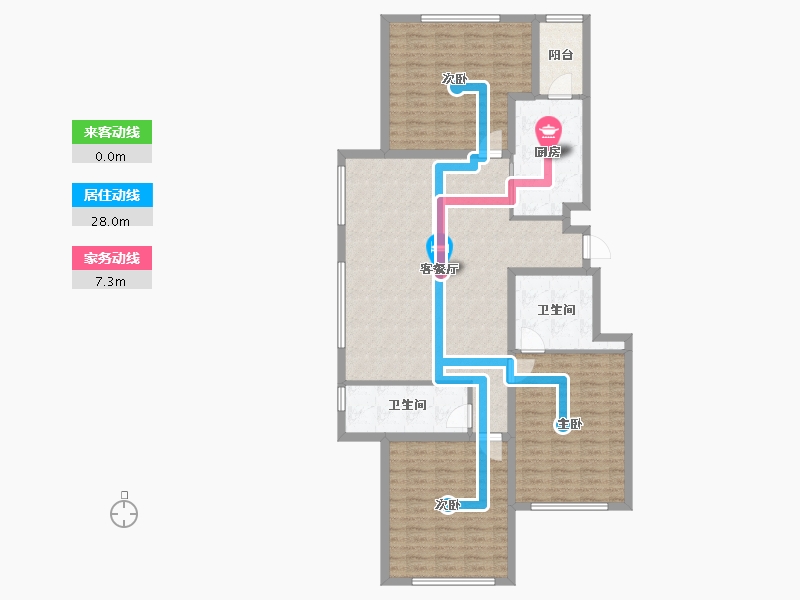 河北省-廊坊市-世嘉正园-127.73-户型库-动静线