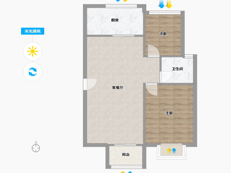 山东省-青岛市-光大海韵丽都-63.49-户型库-采光通风