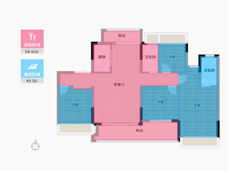 广东省-广州市-招商雍景湾-96.54-户型库-动静分区