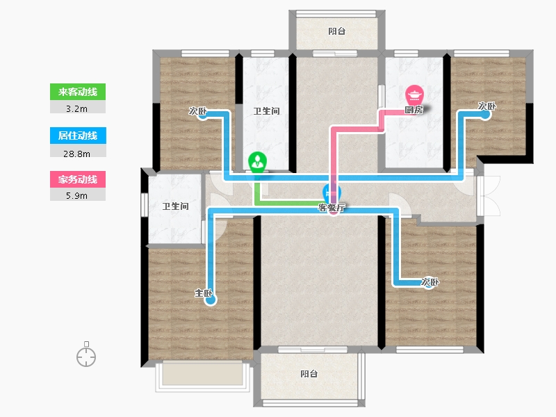 广东省-揭阳市-盛迪嘉光明印象-104.00-户型库-动静线