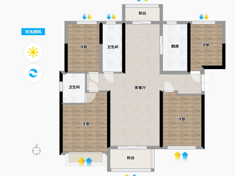 广东省-揭阳市-盛迪嘉光明印象-104.00-户型库-采光通风