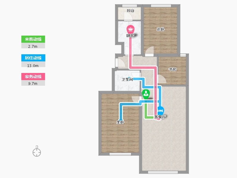 河北省-廊坊市-世嘉正园-85.55-户型库-动静线