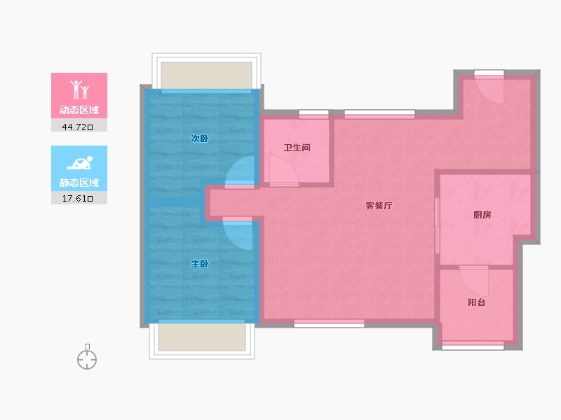 广东省-广州市-鸣翠花园-55.24-户型库-动静分区