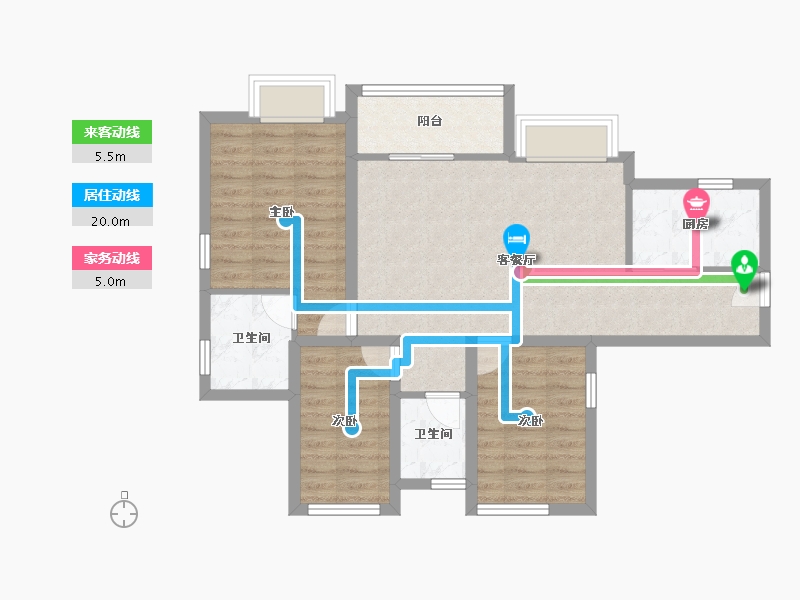 广东省-东莞市-南部湾万科城-78.38-户型库-动静线