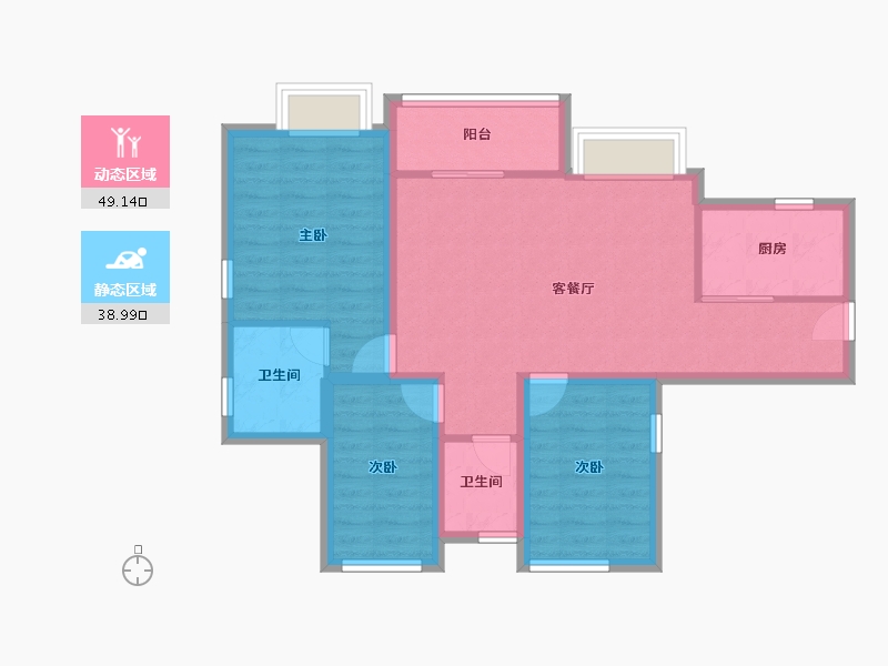 广东省-东莞市-南部湾万科城-78.38-户型库-动静分区