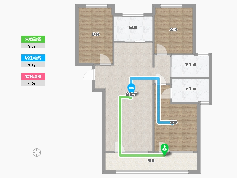 湖北省-武汉市-融创观澜壹号-西区-85.51-户型库-动静线