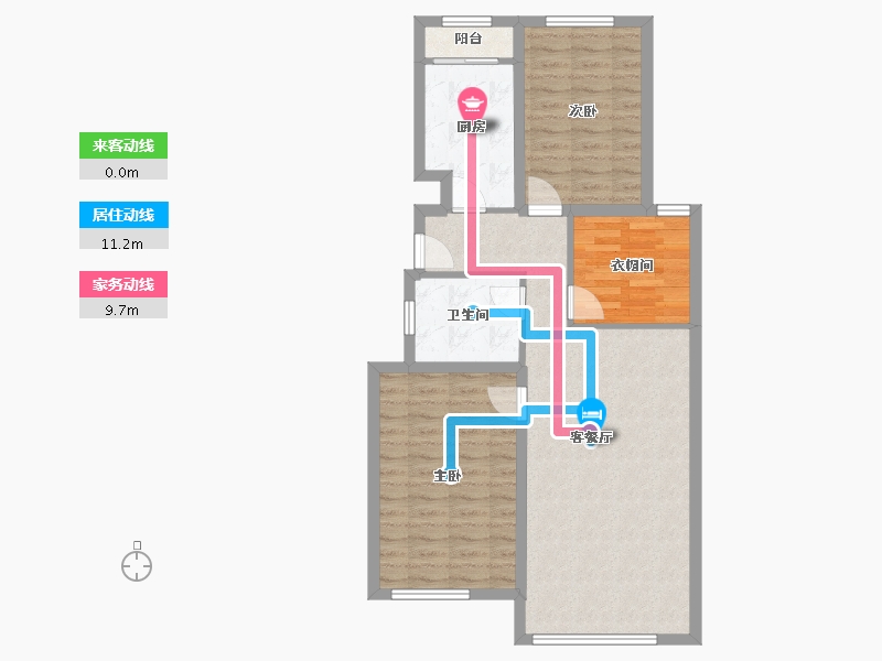 河北省-廊坊市-世嘉正园-81.40-户型库-动静线