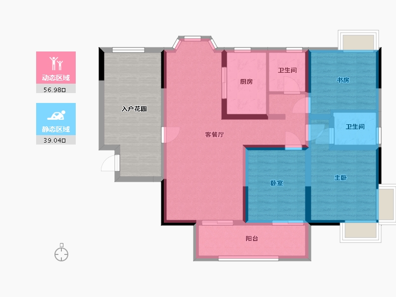 安徽省-合肥市-禹洲华侨城-95.00-户型库-动静分区